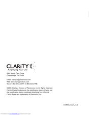 Clarity Professional C2210 Owner's Manual