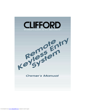 Clifford Remote Keyless Entry Owner's Manual