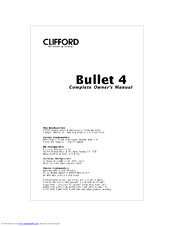Clifford Bullet 4 Owner's Manual