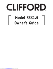 Clifford Model RSX1.5 Owner's Manual