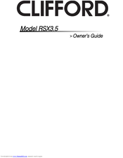 Clifford Model RSX3.5 Owner's Manual