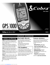Cobra GPS 1000 Owner's Manual