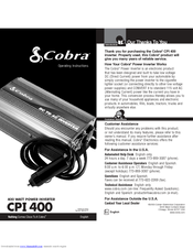 Cobra CPI 400 Operating Instructions Manual