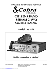 Cobra HH36ST Operating Instructions Manual
