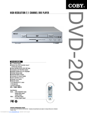 Coby DVD-202 Specifications