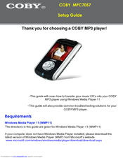 Coby MP-C7097 Setup Manual