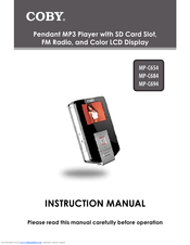 Coby MPC654 - 512 MB Digital Player Instruction Manual