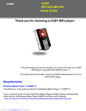 Coby MP-C694 Setup Manual