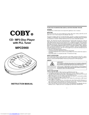Coby MP-CD900 Instruction Manual