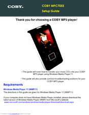 Coby MP-C7055 Setup Manual