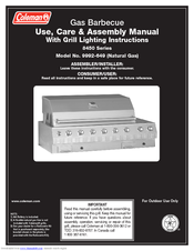 Coleman 8450 Series 9992-649 Assembly Manual