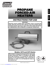 Coleman 5070 Series Instructions For Use Manual