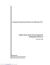 Compaq DIGITAL Server Cluster Kits for Windows NT Configuration Manual