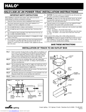 Cooper Lighting Halo Power Trac L630 2C 2N Installation Instructions