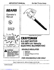 Craftsman 79834 Operator's Manual