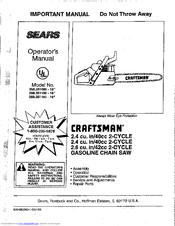 Craftsman 358.351180 Operator's Manual