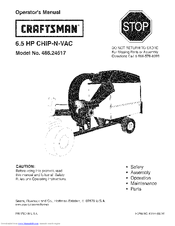 Craftsman CHIP-N-VAC 486.24517 Operator's Manual
