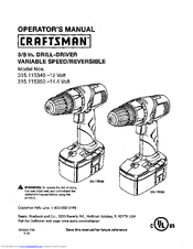 Craftsman 315.115340 Operator's Manual