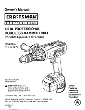 Craftsman 315.271270 Owner's Manual