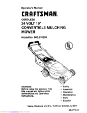Craftsman 900.370520 Operator's Manual