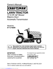 Craftsman 917.273840 Owner's Manual