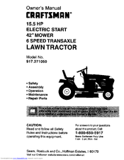 Craftsman LAWN TRACTOR 917.27105 Owner's Manual
