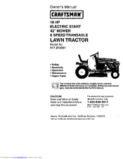 Craftsman LAWN TRACTOR 917.272051 Owner's Manual