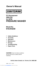 Craftsman D25083 Owner's Manual