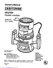 Craftsman 315.175000 Owner's Manual