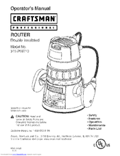 Craftsman 315.26921 Operator's Manual