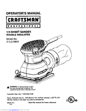 Craftsman 315.279840 Operator's Manual