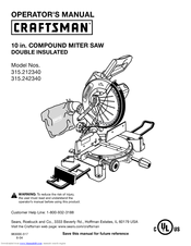 Craftsman 315.242340 Operator's Manual