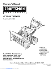 Craftsman 247.88045 Operator's Manual