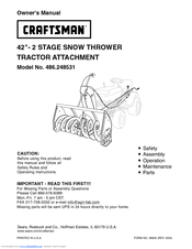 Craftsman 486.248531 Owner's Manual