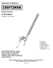 Craftsman 316.79249 Operator's Manual