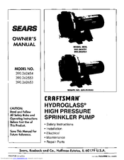 Craftsman HYDROGLASS 390.262653 Owner's Manual