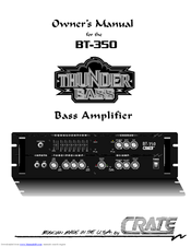 Crate THUNDERBASS BT-350 Owner's Manual