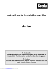 Creda Cooker Instructions For Installation And Use Manual