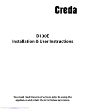 Creda HBD120E Installation And User Instructions Manual