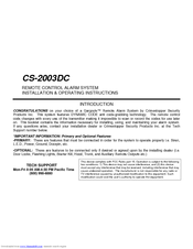 CrimeStopper Gargoyle CS-2003DC Installation & Operating Instructions Manual
