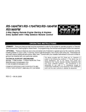 CrimeStopper CoolStart RS-1604TW1 Operating Instructions Manual
