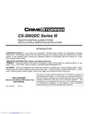 CrimeStopper CS-2002DC Series III Installation And Operating Instructions Manual