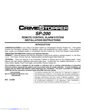 CrimeStopper SP-200 Installation Instructions Manual