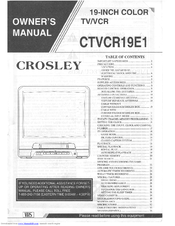 Crosley CTVCR19E1 Owner's Manual