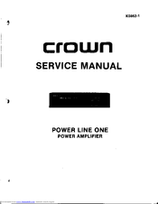 Crown PL-1 Service Manual