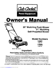 Cub Cadet 108C Owner's Manual