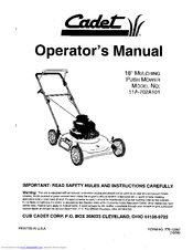 Cadet 11A-702A101 Operator's Manual