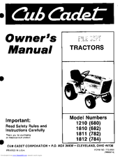 Cub Cadet 1811 (782) Owner's Manual