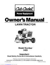 Cub Cadet 1405 Owner's Manual