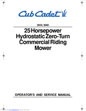 Cub Cadet 3654 Operator's And Service Manual